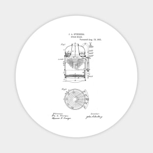 Steam Boiler Vintage Patent Hand Drawing Magnet